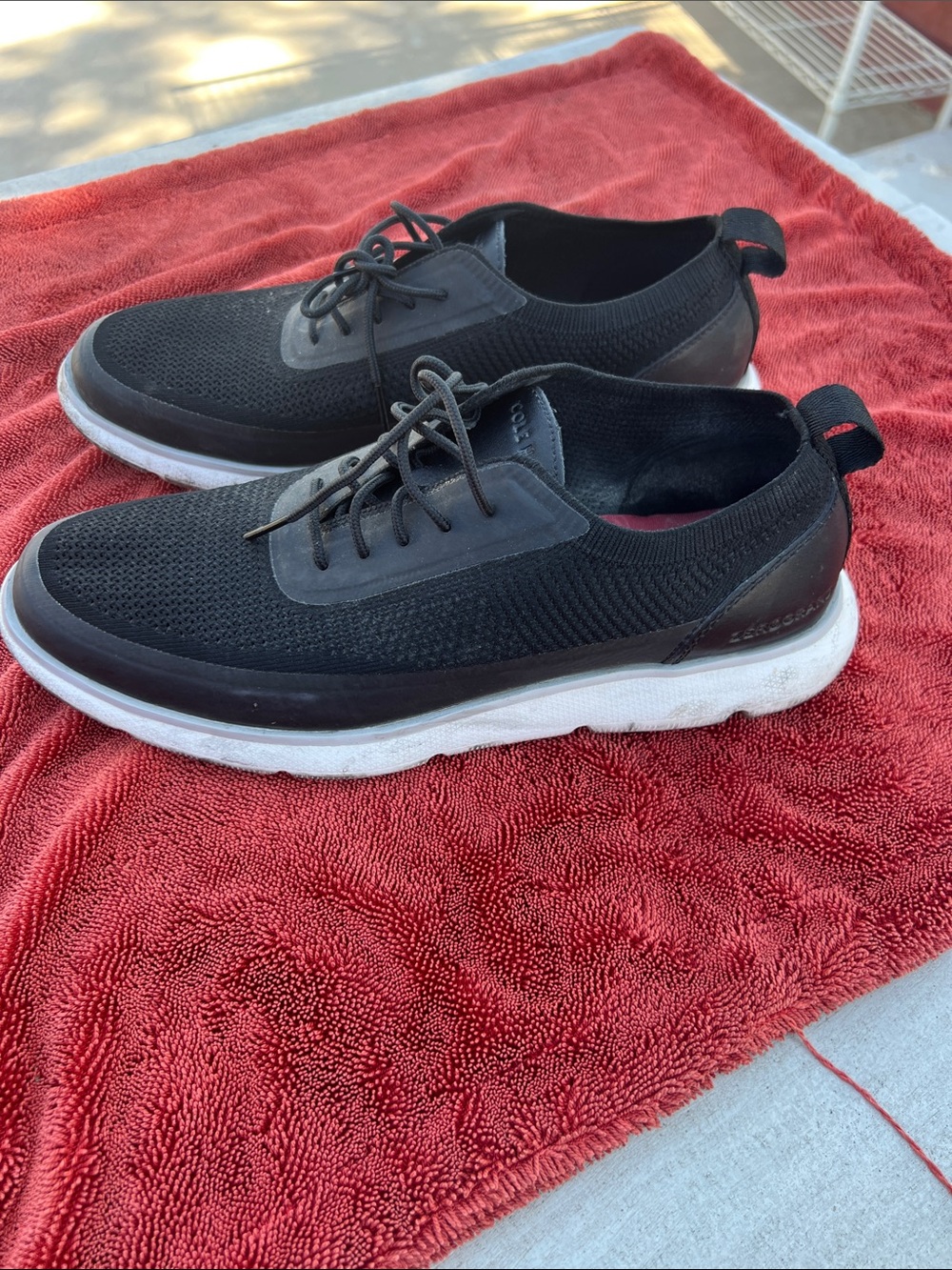 Cole Haan Men's Zerogrand Omni LACE UP Sneaker, Black Knit/Optic White 9M
